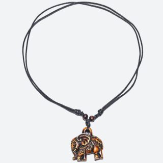 Collier africain homme, éléphant rétro