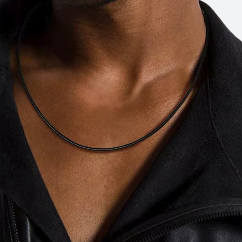 Collier cuir homme tressé style urbain masculin