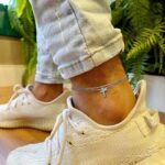 Bracelet cheville homme chaîne argent croix