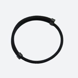 Bracelet homme tissu corde noire minimaliste