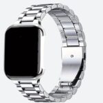 Bracelet montre homme acier inoxydable argenté