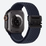 Bracelet montre homme nylon tressé noir