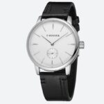 Montre mécanique homme cuir noir minimaliste