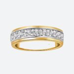 Bague Fiançailles Homme Argent Doré Sertie Zircons