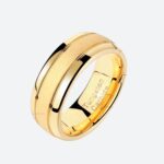 Bague Fiançailles Homme Or Tungstène Poli