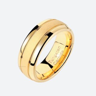 Bague Fiançailles Homme Or Tungstène Poli