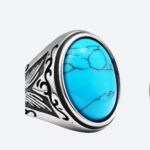 Bague Homme Pierre Turquoise Argent