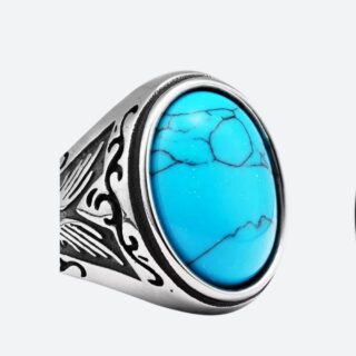 Bague Homme Pierre Turquoise Argent