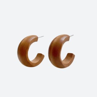 Boucle d’Oreille Homme Bois Cerclé Marron