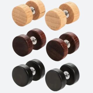 Boucle d’Oreille Homme Bois Naturel 3 Couleurs