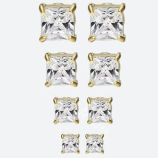 Boucle d’Oreille Homme Diamant Or – Lot de 4 Paires