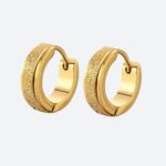 Boucle d’Oreille Homme Or Finition Sablée