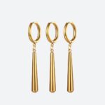 Boucle d’Oreille Homme Or Pendante Minimaliste