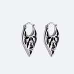 Boucles d’Oreilles Homme Argent Feuille Tribale