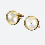 Boutons de manchette homme montre dorée