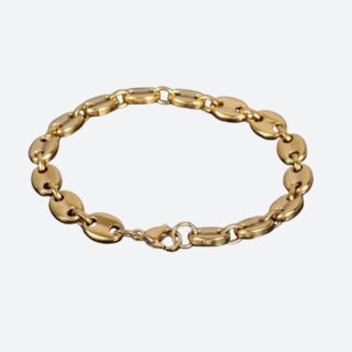 Bracelet Grain de Café Homme Acier Doré