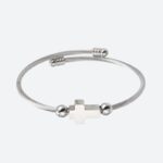 Bracelet Homme Argent Croix Câble Acier