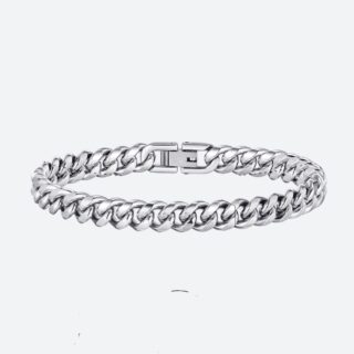 Gourmette Acier Homme Maille Cubaine Brillante