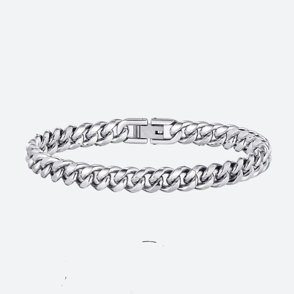 gourmette_acier_homme_maille_cubaine_brilante_1 Gourmette Acier Homme Maille Cubaine Brillante