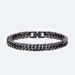 Gourmette Acier Homme Noire Épaisse