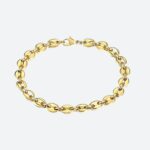 Gourmette Homme Or Acier Inoxydable Grain de Café