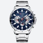 Montre Chronographe Homme Acier Bleu
