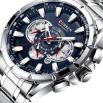 Montre Chronographe Homme Acier Bleu