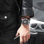 Montre design homme automatique argent squelette