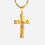 Pendentif Croix Homme Or Christ Sculpté