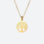 Pendentif Homme Or Arbre de Vie Symbolique