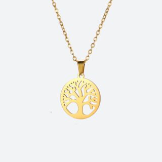 Pendentif Homme Or Arbre de Vie Symbolique