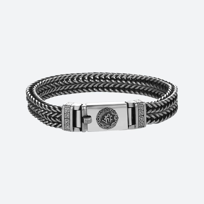 Bracelet Homme Argent tissé main